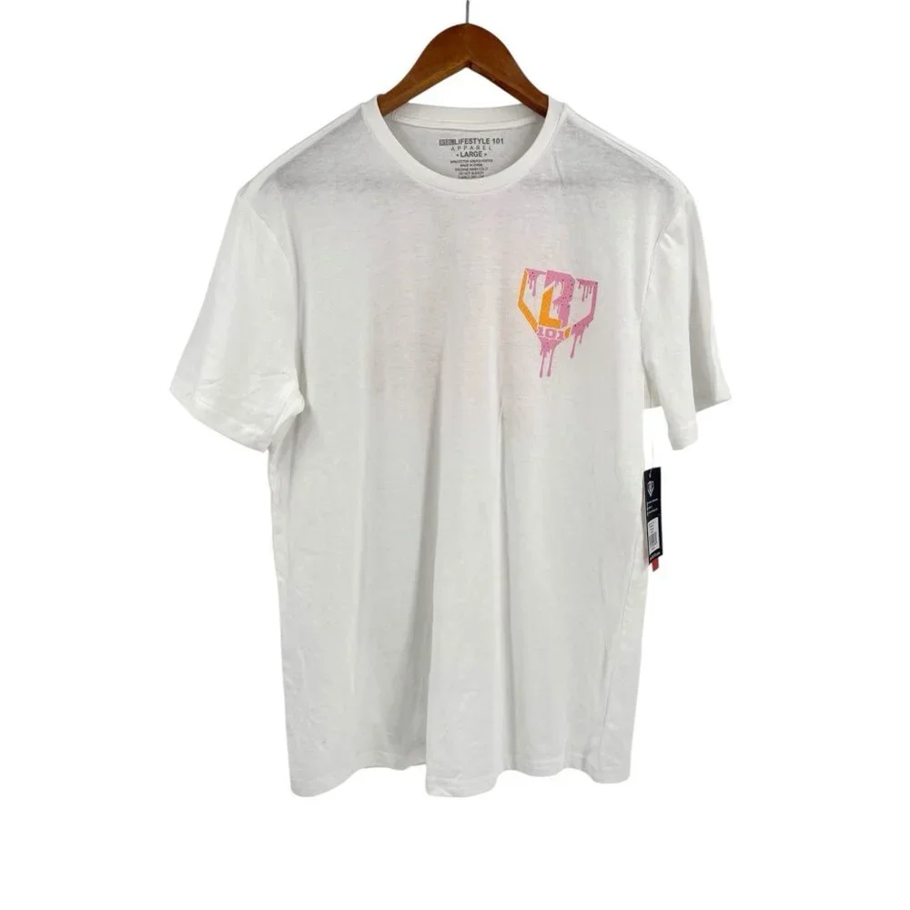 BASEBALL LIFESTYLE 101 Men's White Ice Cream Baseball T-Shirt NWT Large - Picture 1 of 6